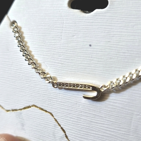 Unwritten Fine Silver-Plated "J" Bracelet with Cubic Zirconia - 7" + 1" Extender - Picture 2 of 3